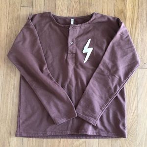 Rylee + Cru Cotton Terry Henley Burgundy Lightning Bolt Harry Potter Fan 10-12